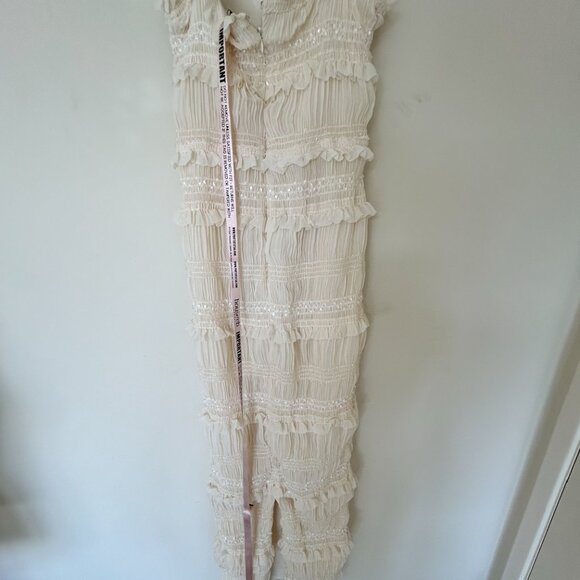 HOUSE OF CB‎ 'Solana' Ivory Sequin Pleat Maxi Dress white NWT size Small - Picture 11 of 12